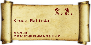 Krecz Melinda névjegykártya